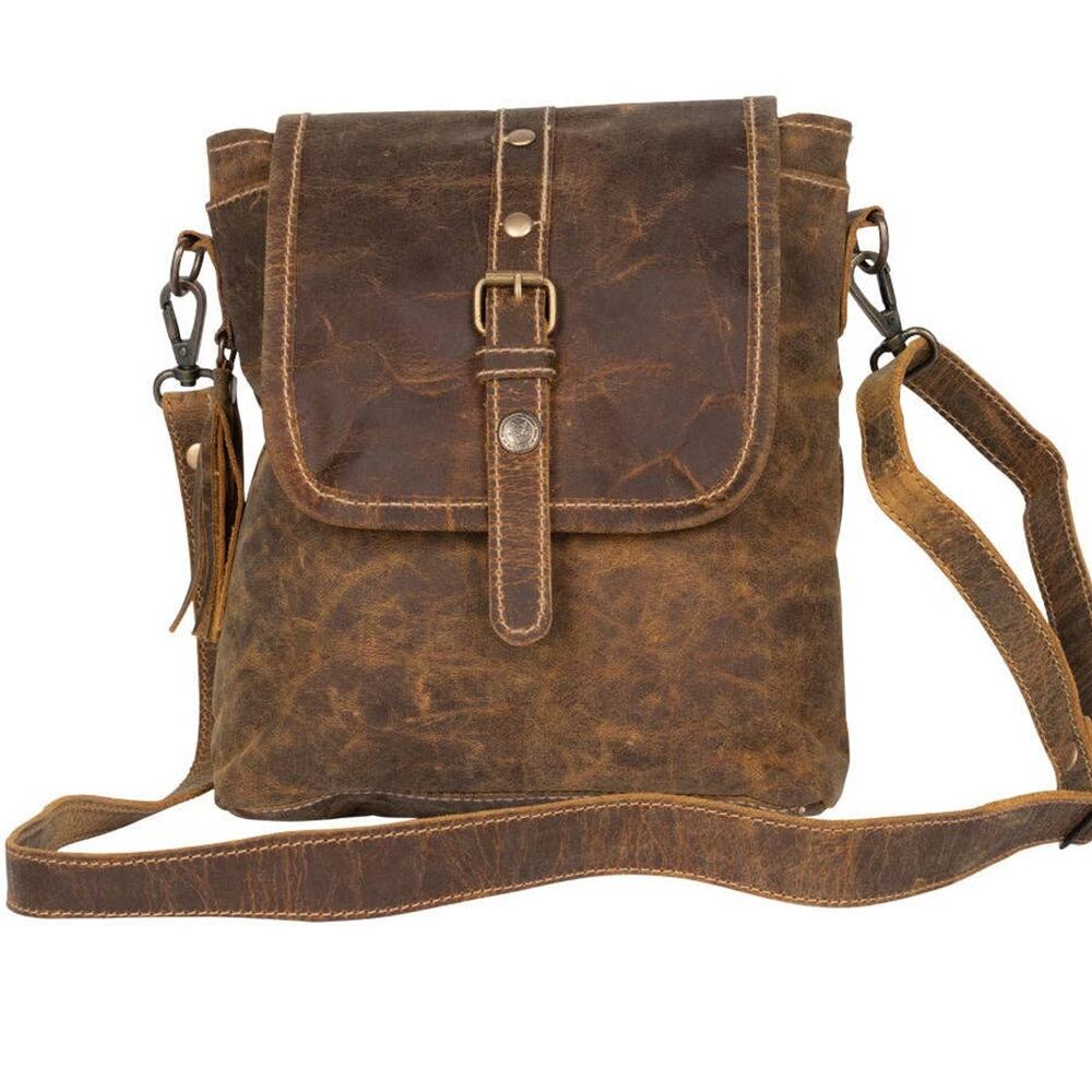 Brown Leather Flap Shoulder Bag
